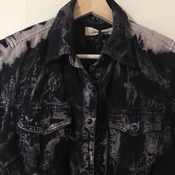 KSK Denim Tie Dye Snap Button Tie Front Sh… - Picture 3 of 7